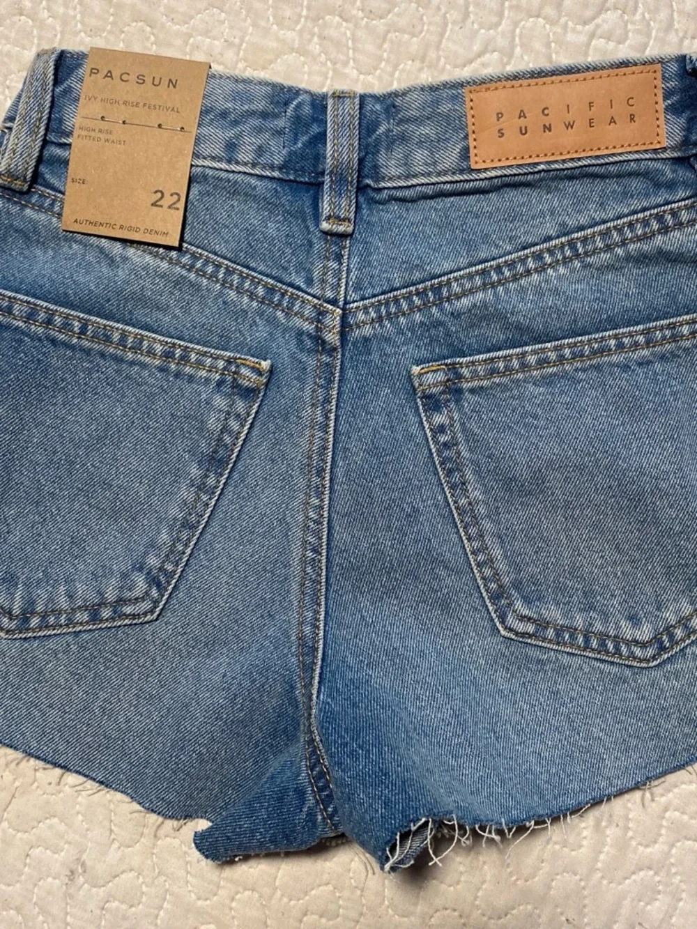 High-Waist Blue Denim Cutoff Shorts